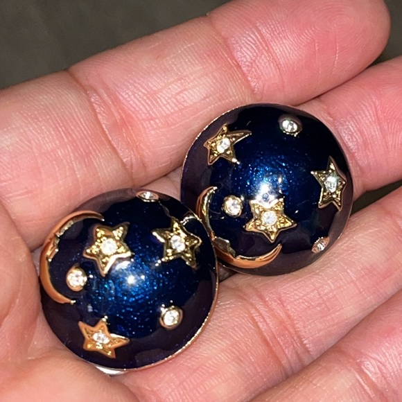 Joan Rivers blue moon and stars earrings - Picture 5 of 5